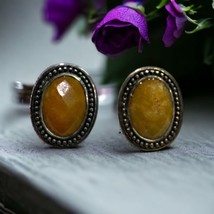 Sterling Silver 925 Faceted Amber Earrings - £36.07 GBP