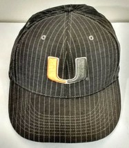 Nike University of Miami Hurricanes Canes S/M U Hat Baseball Cap Stripe Gray - £16.57 GBP