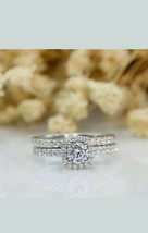5MM Diamond Wedding Bridal Engagement Ring Set 14k White Gold Plated For Women&#39;s - £109.26 GBP