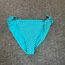 Vitamin A Swimsuit Bottoms Womens Large Teal with White Polka Dots Vacation - $14.01