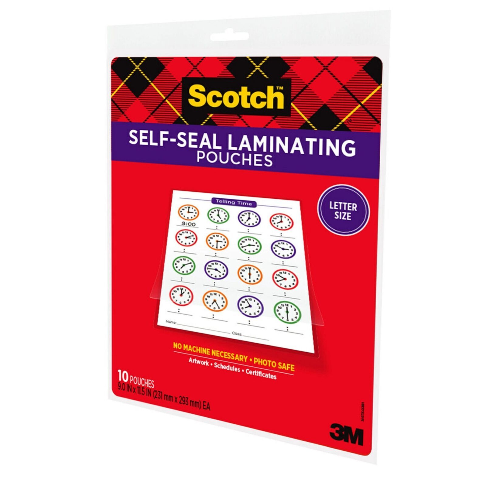 Scotch Self-Seal Laminating Pouches, 10 count, 8.5" x 11", 3 mil Thick Item image 5