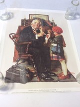 1972 Norman Rockwell Print 11 x 14 The Doctor And The Doll Litho In USA Curtis - £14.58 GBP