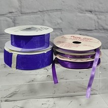 Vintage Ribbon and Trim Lot of 4 Spools Purple  - £9.15 GBP