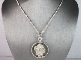 Vintage Estate 1886 Silver Dollar Coin Pendant w/ Sterling Silver Necklace 22.8g - £85.05 GBP