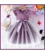 New Children&#39;s Dress for 3-8 Yrs Summer Dress Lotus Leaf Edge Design Bow... - $45.23 CAD+