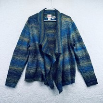 Ruby Rd Womens Open Cardigan Sweater Size XL Blue Green Ombre Flyaway Lapel - £15.58 GBP
