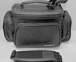 Ambico Black Leather Camera/Camcorder Case/Bag W/Padded Shoulder Strap &amp;... - $21.84