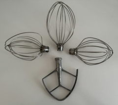 Lot of 4 KitchenAid Mixer Attachments Metal Wire Whisks Beater - $49.49