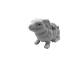 Vtg Ardco Pin Cushion Bunny Rabbit White Porcelain Flowers Floral RARE Figurine - £22.08 GBP