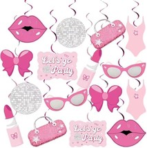32PCS Pink Princess Birthday Hanging Decorations Pink Girls Birthday Par... - £18.48 GBP