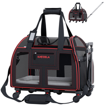 Katziela® Luxury Lorry PRO Pet Carrier with Removable Wheels and Double Handle - £119.89 GBP