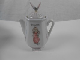 Vintage Precious Moments 1995 Teapot Shape Spice Jar Enesco CINNAMON  4&quot; - £6.03 GBP