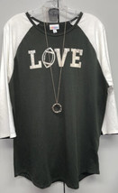 NEW 2.0 LuLaRoe XL Black &amp; White “Love” Football Randy Baseball Tee *UNICORN** - £32.61 GBP