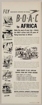 1951 Print Ad B.O.A.C. to Africa British Overseas Airways Pyramids,Wild ... - $18.24