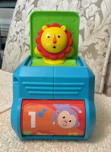Fisher Price Spin &#39;n Surprise Lion - FHF77, Musical Jack-in-the-Box WORK... - $17.82