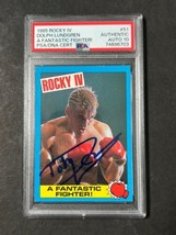 1985 Topps Rocky IV #51 Signed Card Dolph Lundgren &quot;A Fantastic Fighter!&quot; PSA Iv - $599.99