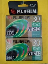 2 PACK FUJIFILM PRO TC-30 VHS C 30 MINUTE CAMCORDER CASSETTE TAPES - £9.34 GBP