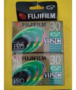 2 PACK FUJIFILM PRO TC-30 VHS C 30 MINUTE CAMCORDER CASSETTE TAPES - $11.88