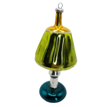 Vintage Blown Glass Christmas Ornament Italy Lamp with Shade Green Blue Silver - £48.50 GBP