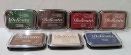 Delicata Metallic Pigment Ink Stamp Pads Lot 7 Assorted Colors - $60.57