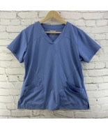 Barco Scrub Top Womens Sz L Vented Blue Work Wear Medical - $11.88