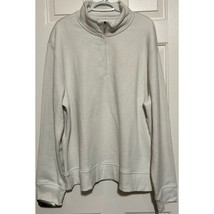Amazon Essentials Men&#39;s Off White Quarter Zip Up Fleece Jacket Size XXL - $18.70