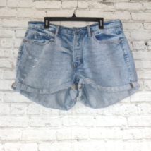 Old Navy Shorts Womens 16 OG High Rise Straight Jean Distressed Cuffed Casual - £14.38 GBP