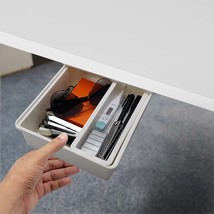 Self-Adhesive Stationery Pencil Box, Under Desk Drawer Organizer, Medium - £25.84 GBP