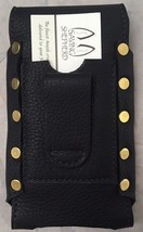 Black Leather Phone Case With Card Wallet I Phone Plus 6+ 7+ 8+ X Handmade In Usa - £72.53 GBP