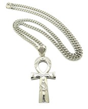 New Ankh Cross Hip Hop Pendant &amp;6mm/36&quot; Cuban Link Chain Necklace - XP935CC - £17.13 GBP