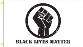 Black Lives Matter Militant Fist White Pan African USA 2X3 Flag Rough Tex® 100D - £15.03 GBP