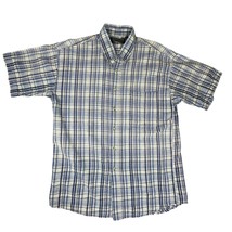 Loafers Reed St. James Shirt Mens Large Blue White Plaid Seersucker Shor... - £11.27 GBP