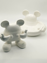 Disney&#39;s Mickey Mouse Ears / Gloves Ceramic White Soap Tray &amp; Toothbrush... - $40.15
