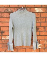 Faith of Zoe Gray Mock Neck Sweater Accent Sleeve Hem Size M - €16,23 EUR