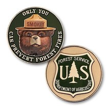 SMOKEY BEAR ONLY YOU CAN PREVENT FOREST FIRES 1.75&quot; CHALLENGE COIN - £47.17 GBP