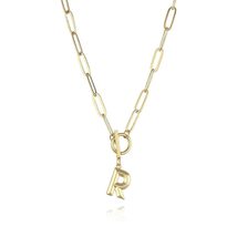 Initial necklace,paper clip chain,paper clip necklace,paperclip necklace,letter  - £19.98 GBP