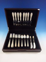 Rose by Stieff Sterling Silver Flatware Service For 8 Set 40 Pieces Repousse - £1,578.76 GBP