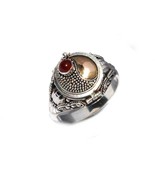 Sterling Silver Poison Ring with Carnelian and 18k gold accents - £41.85 GBP