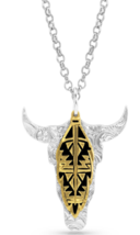 Montana Silversmith Sedona Ranch Steer Skull Feather Necklace - £51.41 GBP