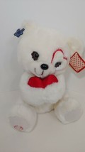 Applause Wallace Berrie Sweetheart bear vintage plush white red satin he... - $20.78