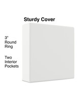 Staples 3&quot; Simply View Binder with Round Rings White 6/Pack 23743/21691 - £39.33 GBP