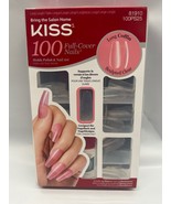KISS 100 FULL COVER NAILS 100PS25 LONG COFFIN SCULPTED CLEAR - $111.65 MXN