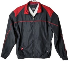 Le Coq Sportif Men M Full Zipper Windbreaker Vented Black Red Jacket - £26.76 GBP