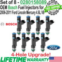 OEM x8 Bosch 4-Hole Upgrade Fuel Injectors for Ford &amp; Lincoln &amp; Mercury 4.6L V8 - £118.32 GBP