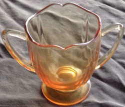 Beautiful Amber Pressed Glass Open Sugar Bowl - Vgc - Gorgeous Design - Pretty - £15.65 GBP