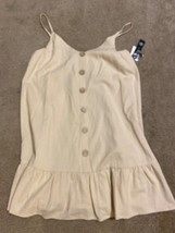 Women&#39;s As U WISH Sleeveless Dress Size L Tan Beige / Ruffles Khaki - £9.05 GBP