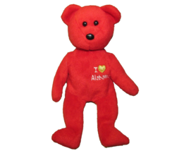 Ty B EAN Ie Babies Red Teddy I Heart Alabama B EAN Bag Bear 2005 Travel Souvenir - £7.17 GBP