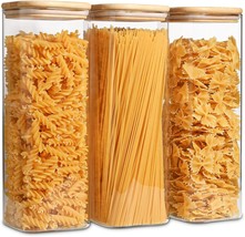 Comsaf Glass Spaghetti Pasta Storage Containers With Lids 73Oz Set Of 3,... - $44.99