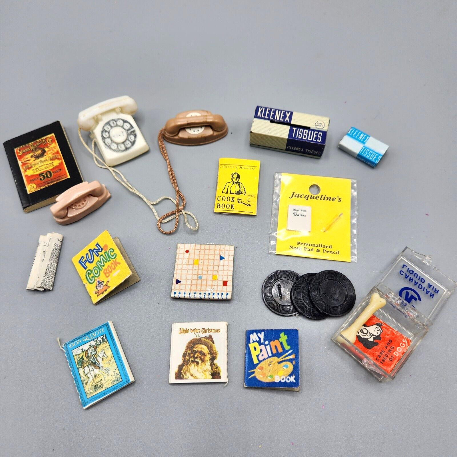 Primary image for Barbie Accessories Dog n Dud Pak 1960s/70s Telephone Books Kleenex
