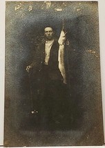 RPPC Fish Man Id&#39;d Frank Barnaby &amp; 14lb Pike Michigan Gibson Estate Postcard H18 - £23.94 GBP
